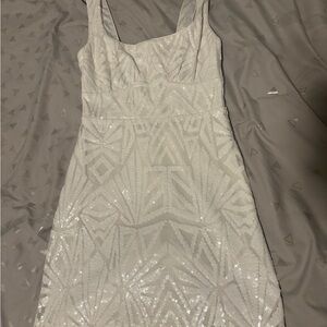 Lulus Elegant White Sequin Dress